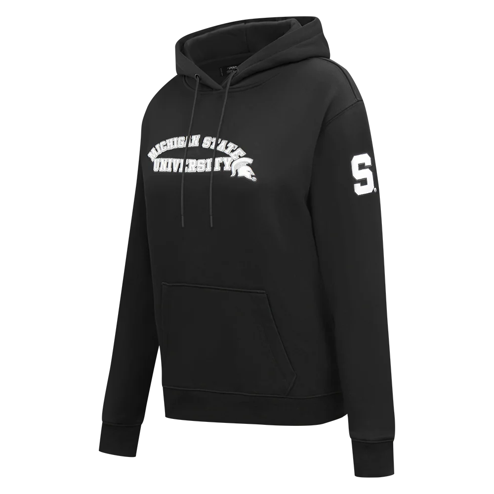 COLLEGE MICHIGAN STATE UNIVERSITY CLASSIC WOMEN'S FLC PO HOODIE (BLACK) - Image 4