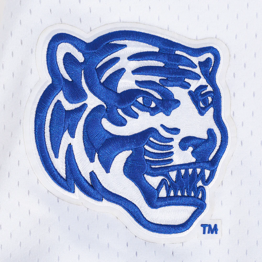 UNIVERSITY OF MEMPHIS CLASSIC MESH MEN'S MESH BUTTON DOWN SHIRT (WHITE/ROYAL BLUE) - Image 6