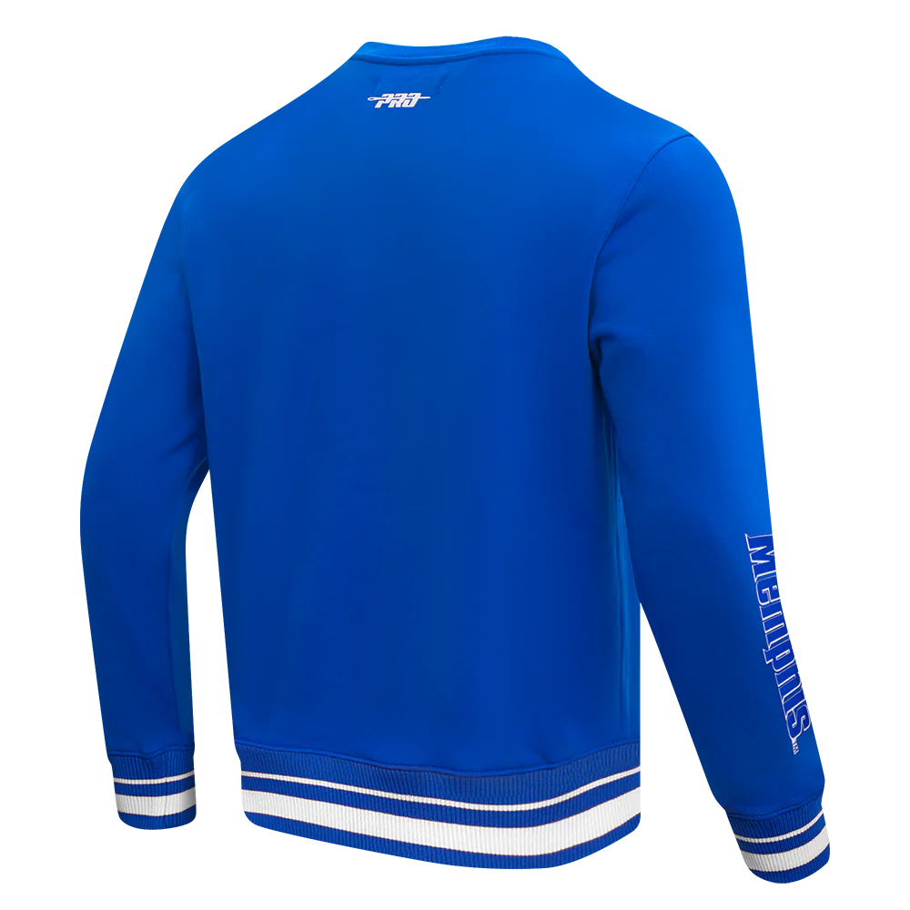 UNIVERSITY OF MEMPHIS CLASSIC MEN'S STACKED LOGO CREWNECK (ROYAL BLUE) - Image 4