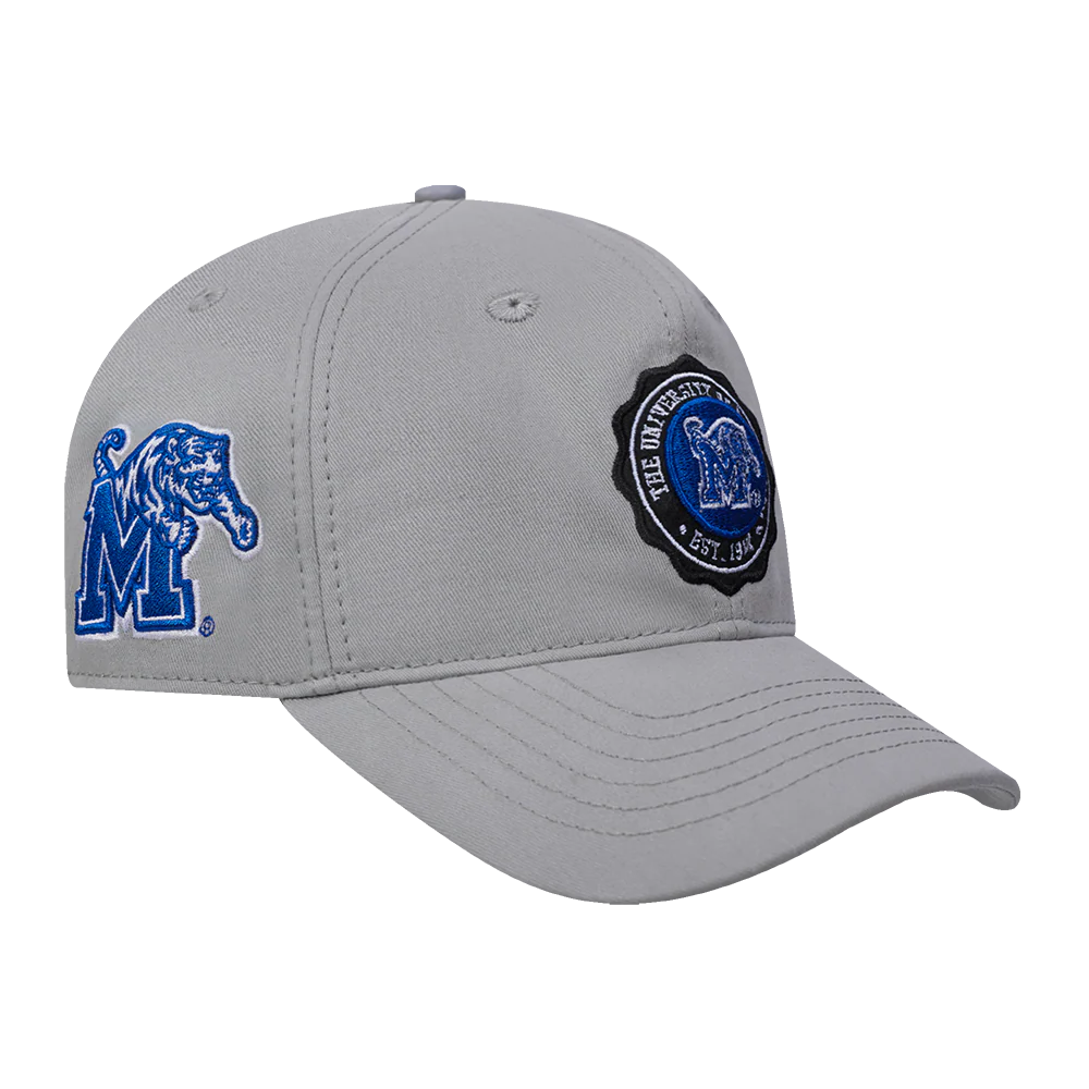 COLLEGE UNIVERSITY OF MEMPHIS CREST EMBLEM MEN'S DAD HAT (GRAY) - Image 5