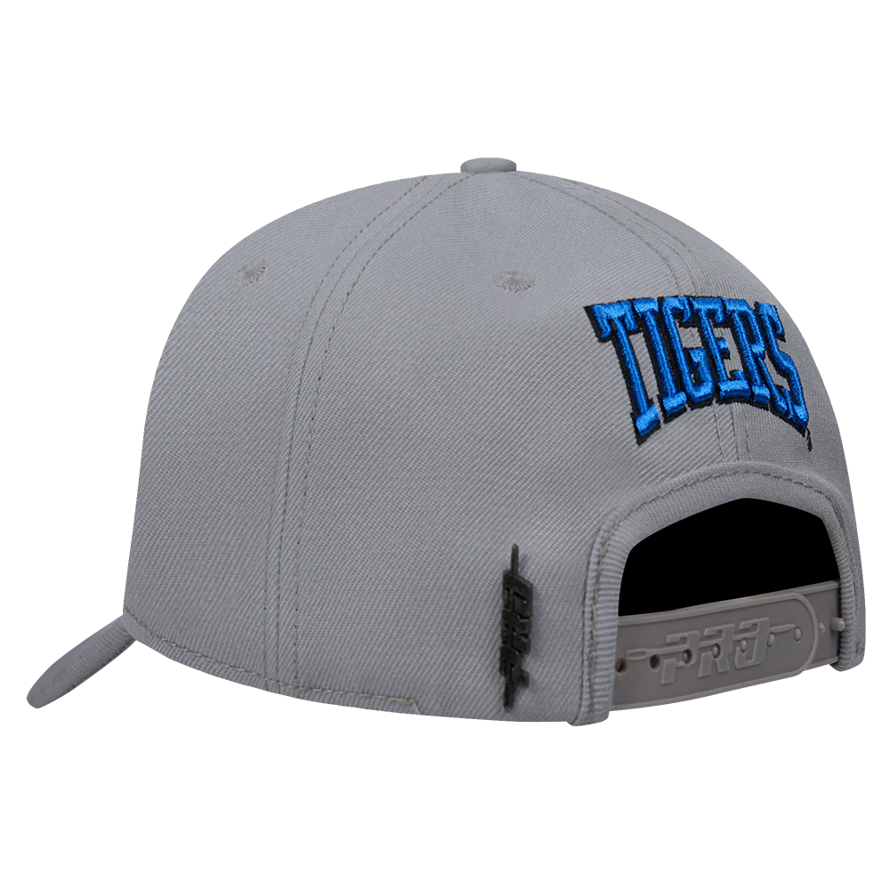 COLLEGE UNIVERSITY OF MEMPHIS CREST EMBLEM MEN'S PINCH FRONT STRAPBACK H (GRAY) - Image 3