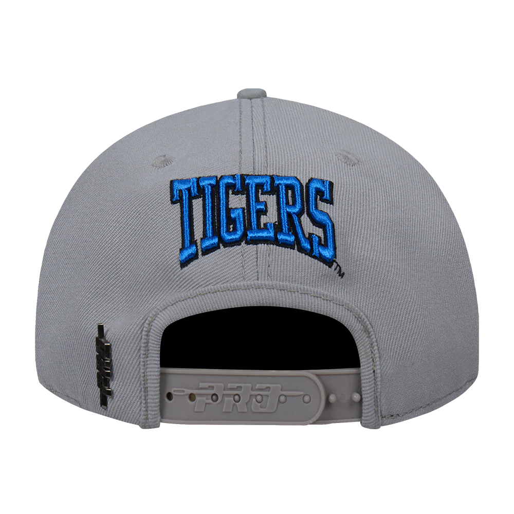 COLLEGE UNIVERSITY OF MEMPHIS CREST EMBLEM MEN'S PINCH FRONT STRAPBACK H (GRAY) - Image 4