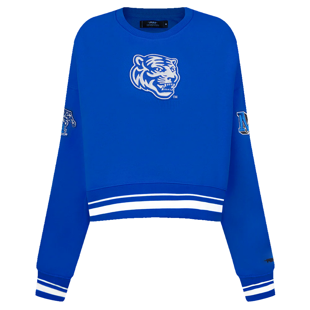 UNIVERSITY OF MEMPHIS CLASSIC WOMEN'S RIB FLC CREWNECK (ROYAL BLUE)