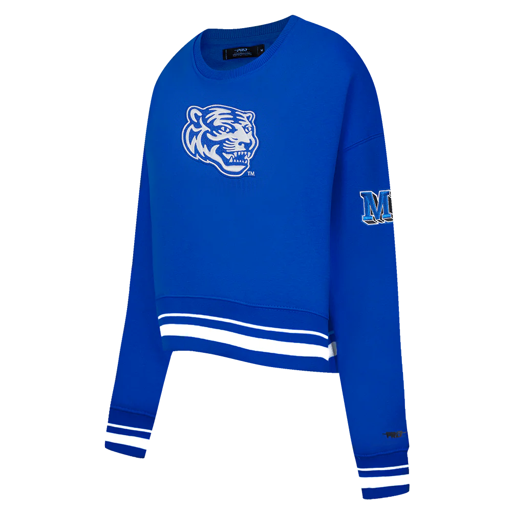 UNIVERSITY OF MEMPHIS CLASSIC WOMEN'S RIB FLC CREWNECK (ROYAL BLUE) - Image 2