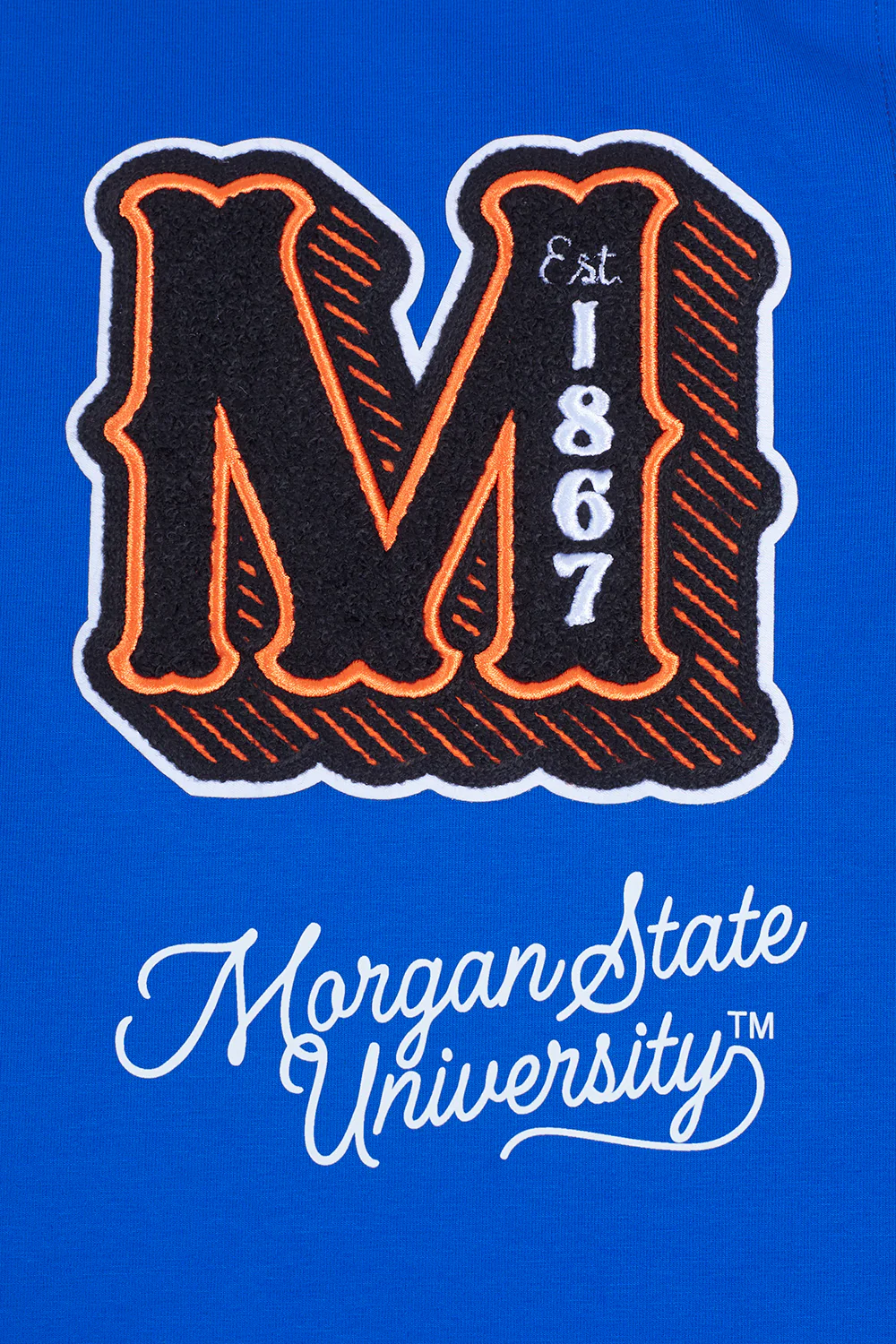 COLLEGE MORGAN STATE UNIVERSITY VINTAGE VARSITY MEN'S SJ TEE (ROYAL BLUE) - Image 5
