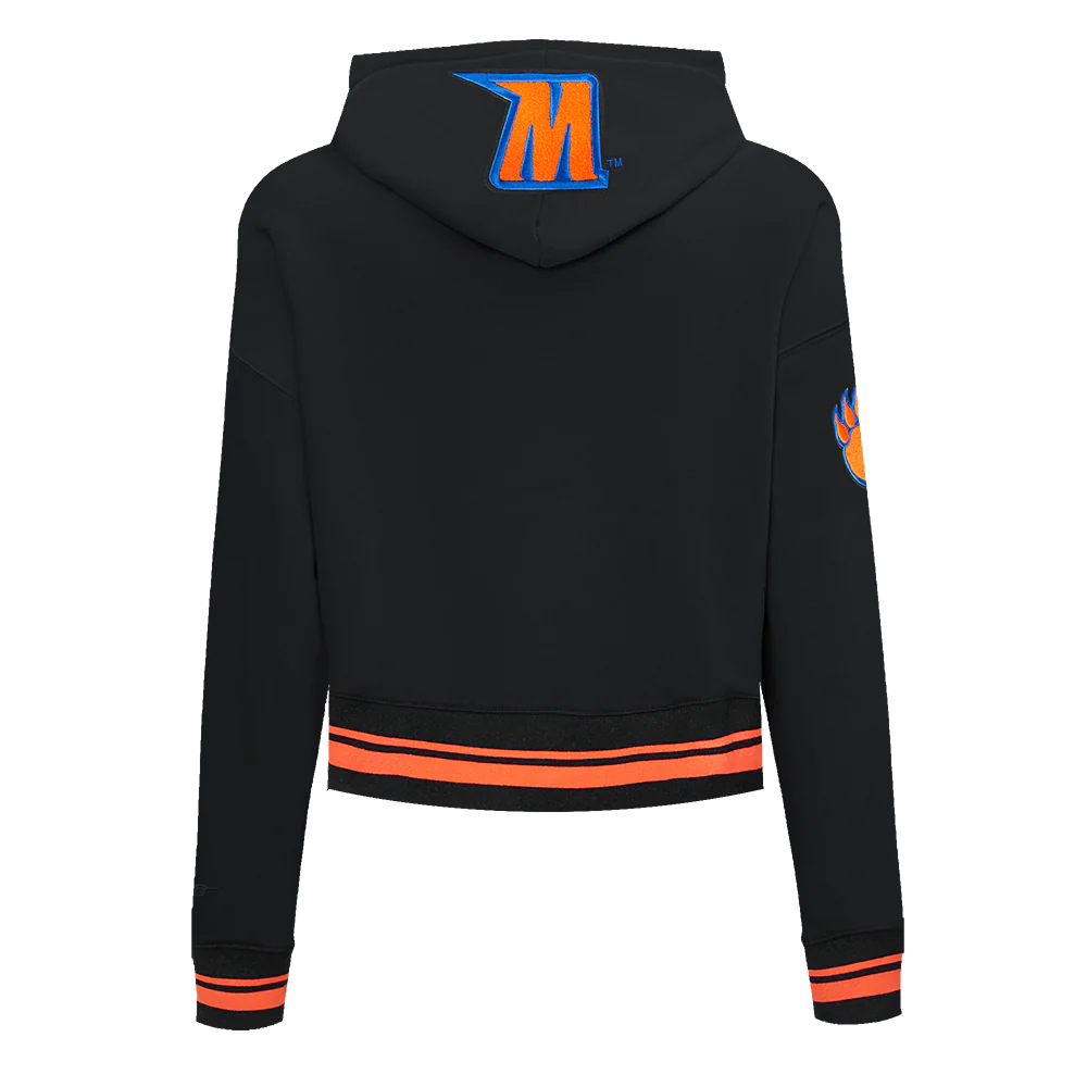 COLLEGE MORGAN STATE UNIVERSITY CLASSIC WOMEN'S RIB FLC CROPPED PO HOODIE (BLACK/ORANGE) - Image 3