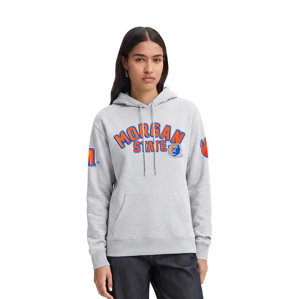 COLLEGE MORGAN STATE UNIVERSITY CLASSIC WOMEN'S FLC PO HOODIE (HEATHER GREY)