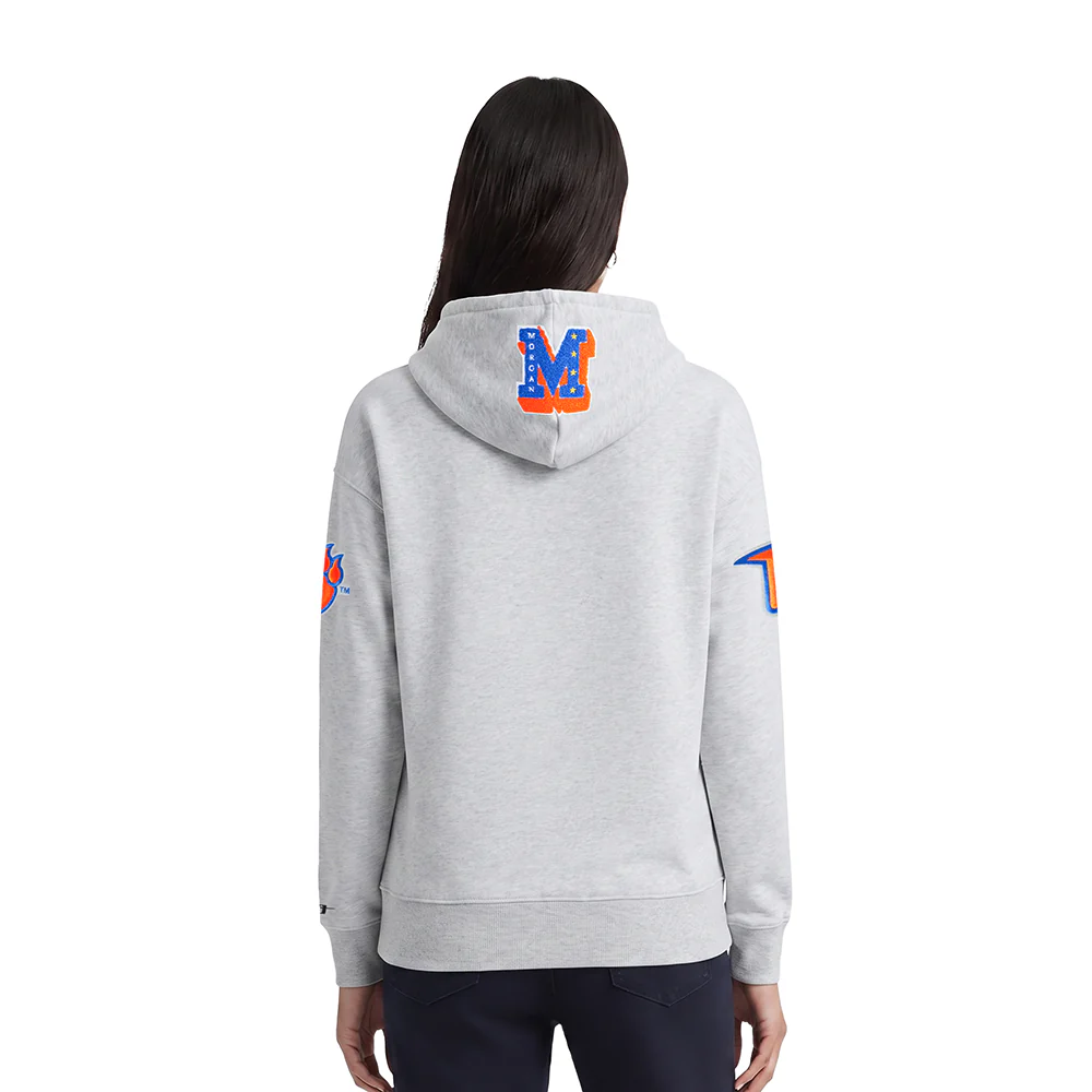 COLLEGE MORGAN STATE UNIVERSITY CLASSIC WOMEN'S FLC PO HOODIE (HEATHER GREY) - Image 2