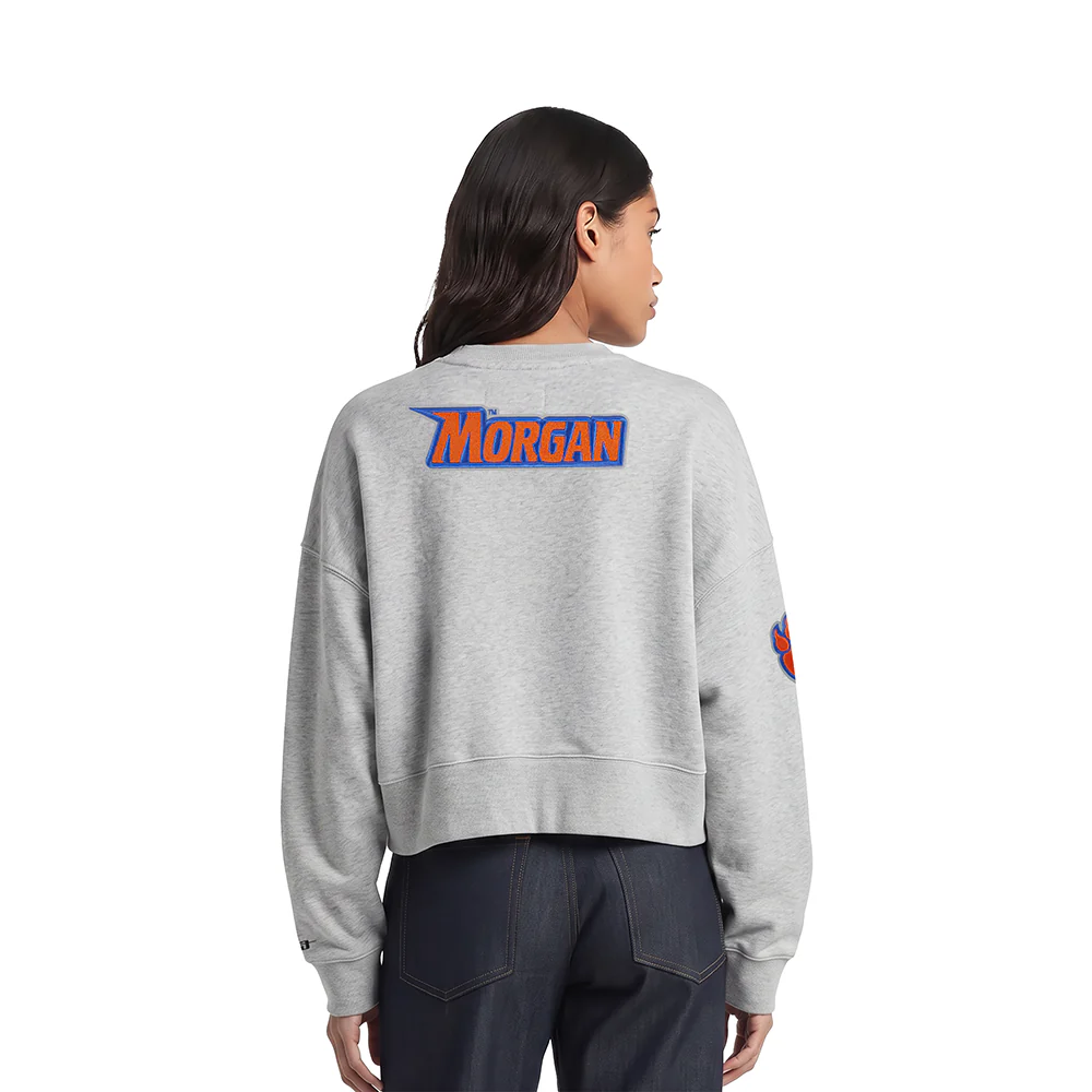 COLLEGE MORGAN STATE UNIVERSITY CLASSIC WOMEN'S FLC CREWNECK (HEATHER GREY) - Image 2