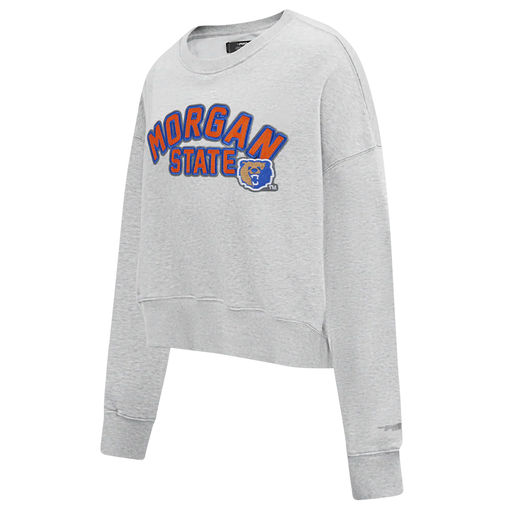 COLLEGE MORGAN STATE UNIVERSITY CLASSIC WOMEN'S FLC CREWNECK (HEATHER GREY) - Image 4