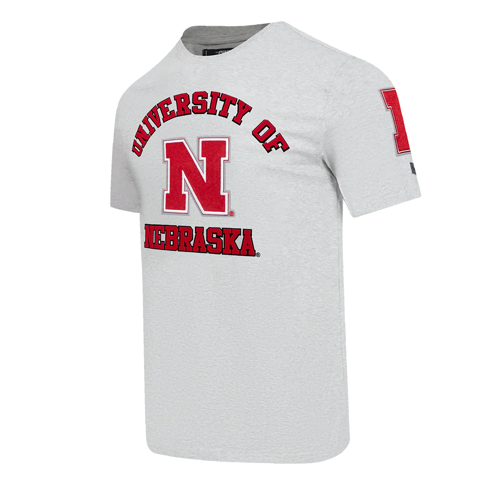 UNIVERSITY OF NEBRASKA CLASSIC MEN'S STACKED LOGO TEE (HEATHER GREY) - Image 2