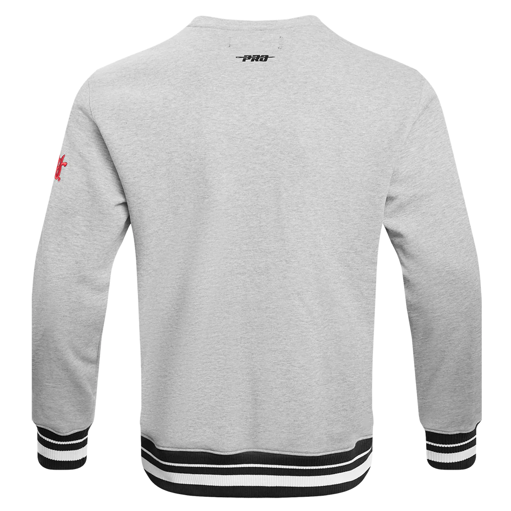 UNIVERSITY OF NEBRASKA CLASSIC MEN'S STACKED LOGO CREWNECK (HEATHER GRAY/BLACK) - Image 3