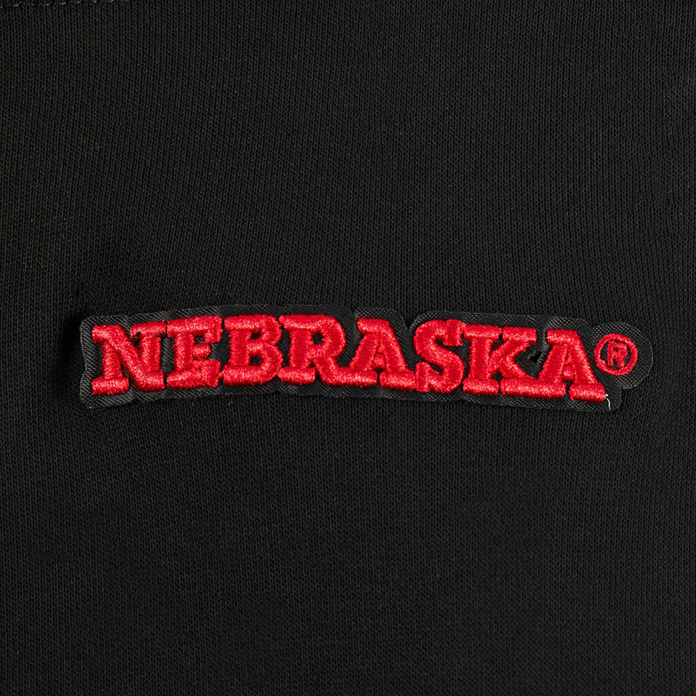 UNIVERSITY OF NEBRASKA CLASSIC WOMEN'S RIB FLEECE CREWNECK (BLACK/RED) - Image 6