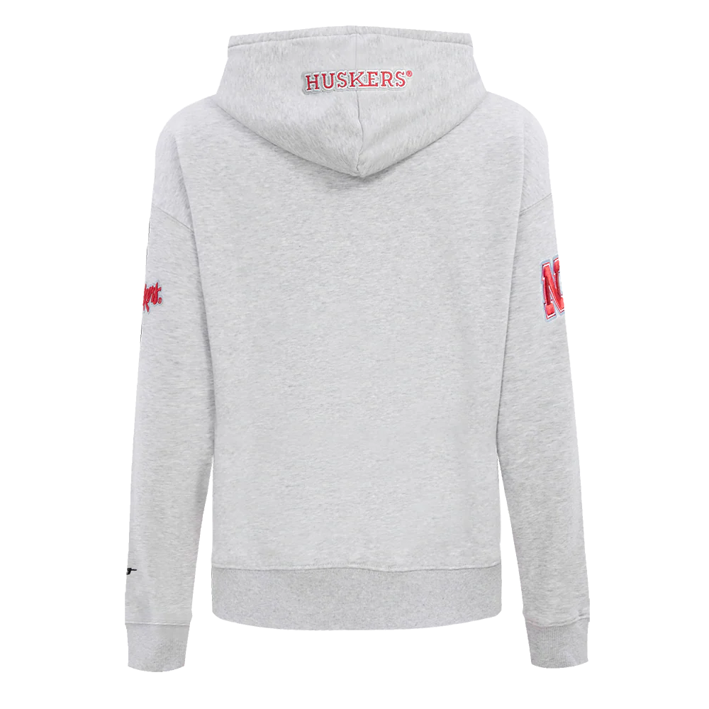 COLLEGE UNIVERSITY OF NEBRASKA CLASSIC WOMEN'S FLC PO HOODIE (HEATHER GREY) - Image 7