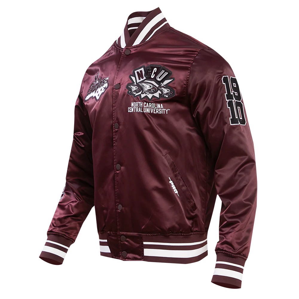 NORTH CAROLINA CENTRAL UNIVERSITY HOMECOMING RIB MEN'S SATIN JACKE (WINE) - Image 2