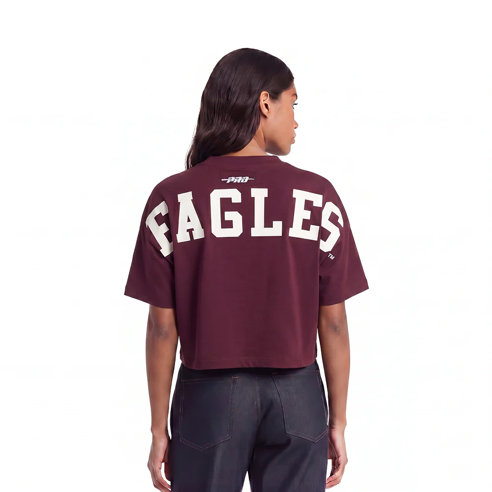 COLLEGE NORTH CAROLINA CENTRAL UNIVERSITY WINGSPAN WOMEN'S SJ BOXY TEE (WINE)