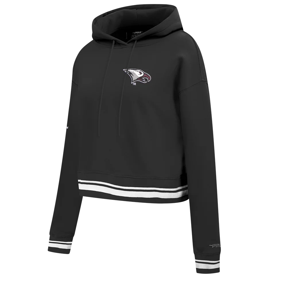 NORTH CAROLINA CENTRAL UNIVERSITY CLASSIC RIB FLEECE CROPPED PULLOVER HOODIE (WINE) - Image 2