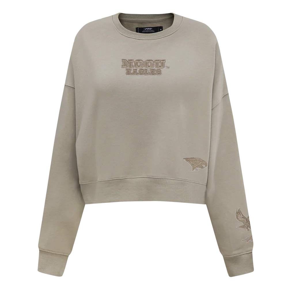 COLLEGE NORTH CAROLINA CENTRAL UNIVERSITY WINGSPAN WOMEN'S FLC CREWNECK (TAUPE) - Image 3