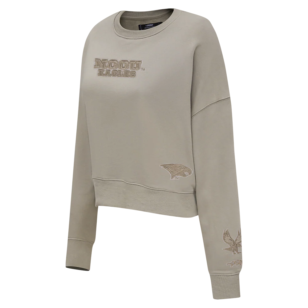 COLLEGE NORTH CAROLINA CENTRAL UNIVERSITY WINGSPAN WOMEN'S FLC CREWNECK (TAUPE) - Image 4