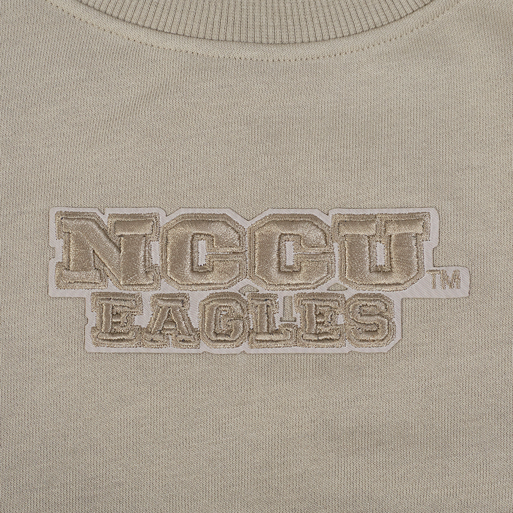 COLLEGE NORTH CAROLINA CENTRAL UNIVERSITY WINGSPAN WOMEN'S FLC CREWNECK (TAUPE) - Image 9