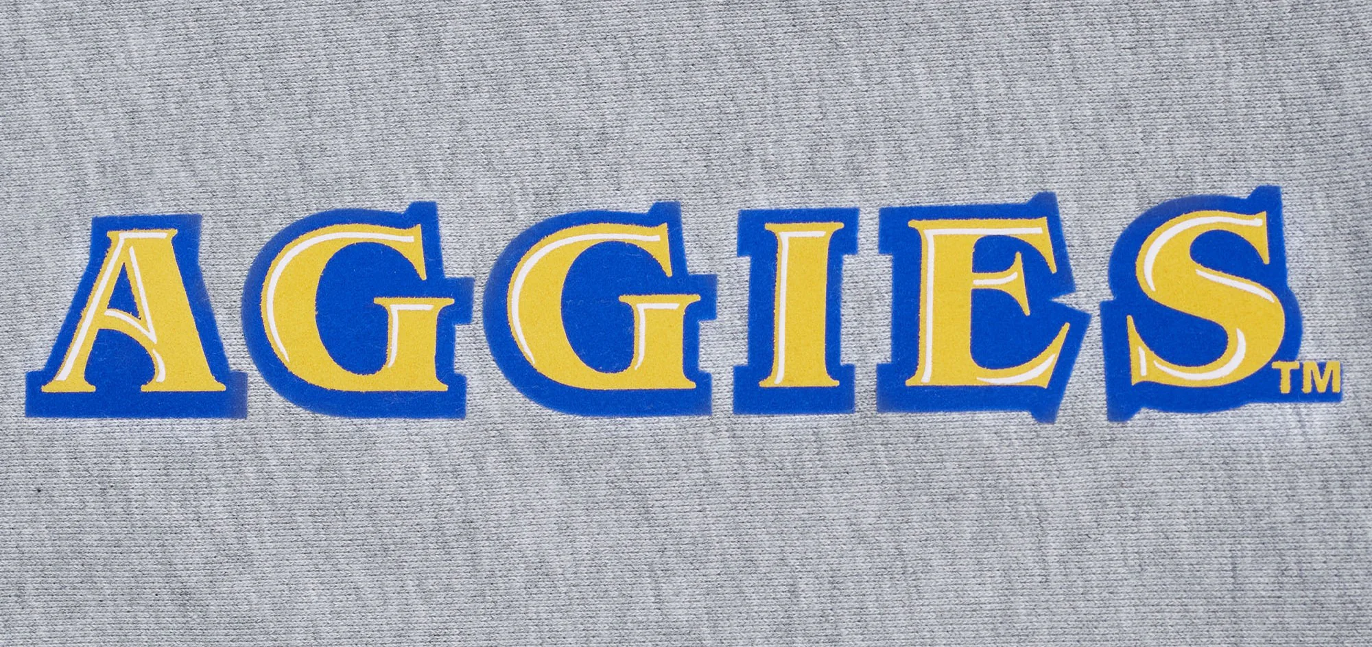 NORTH CAROLINA A&T STATE UNIVERSITY CLASSIC STACKED LOGO FLEECE CREWNECK (HEATHER GREY/DODGER BLUE) - Image 7