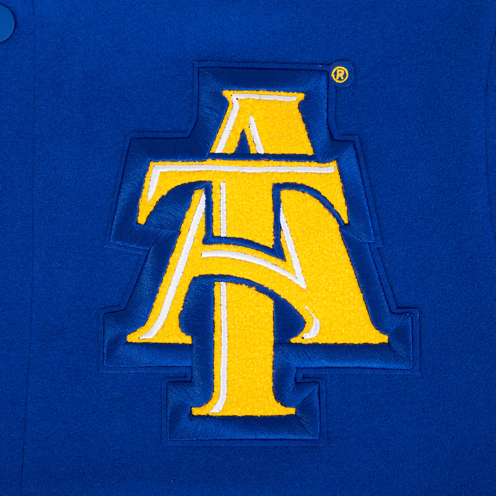 NORTH CAROLINA A&T STATE UNIVERSITY CLASSIC WOOL VARSITY JACKET (DODGER BLUE/WHITE) - Image 6