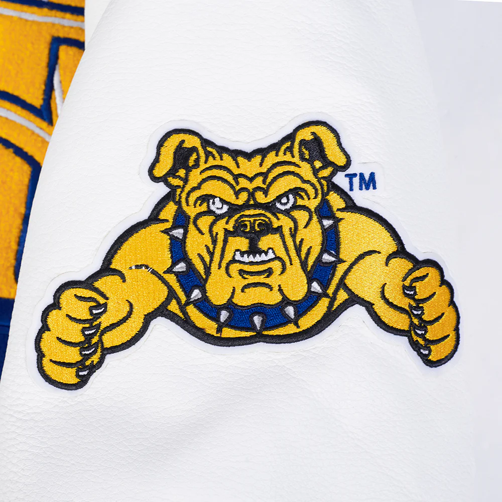 NORTH CAROLINA A&T STATE UNIVERSITY CLASSIC WOOL VARSITY JACKET (DODGER BLUE/WHITE) - Image 9