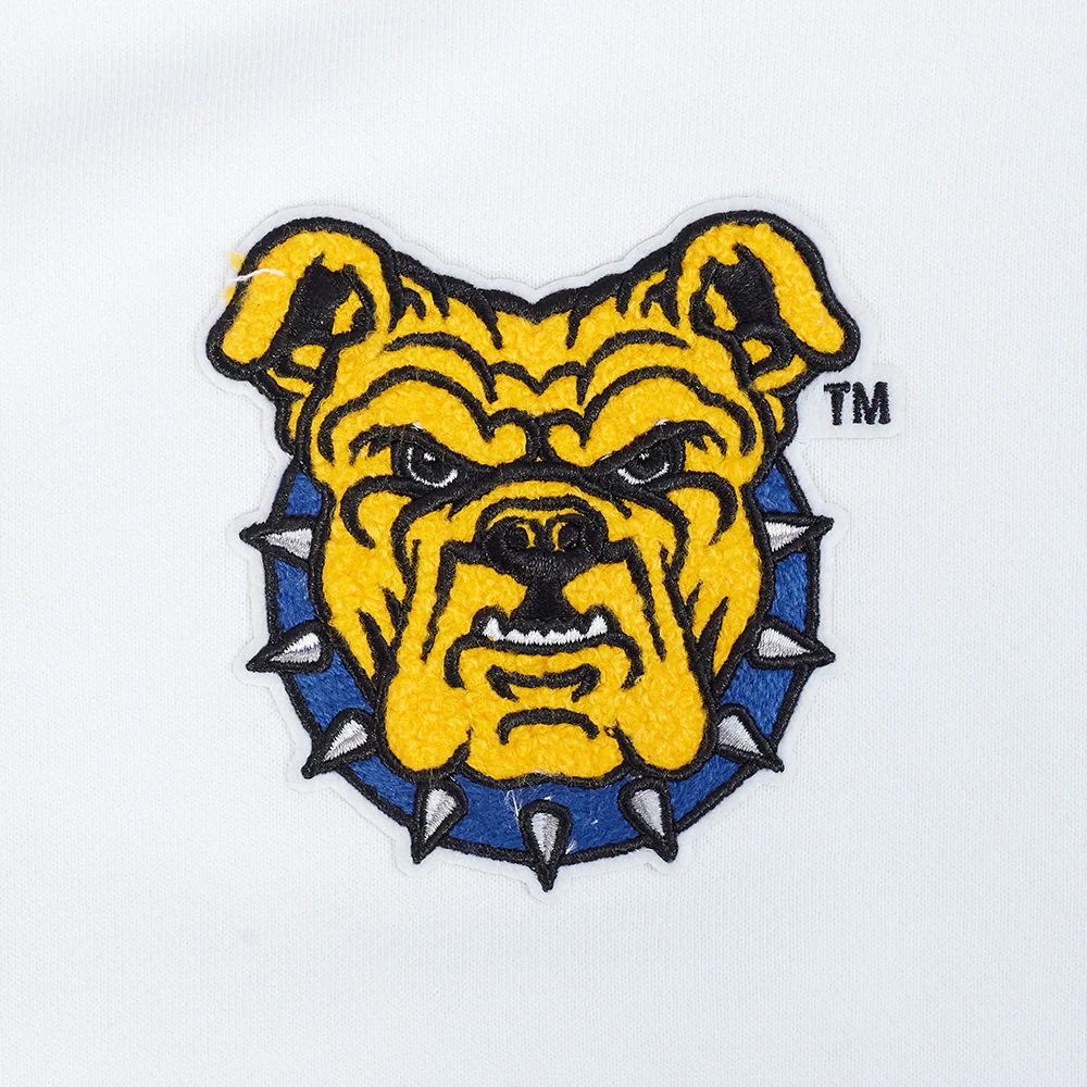 COLLEGE NORTH CAROLINA A&T STATE UNIVERSITY CLASSIC WOMEN'S RIB FLC CROPPED (WHITE/BLACK) - Image 7