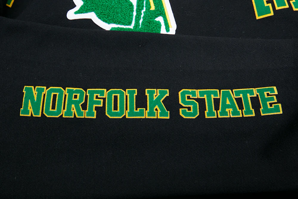 NORFOLK STATE UNIVERSITY CLASSIC MEN'S STACKED LOGO PO HOODIE (BLACK) - Image 10