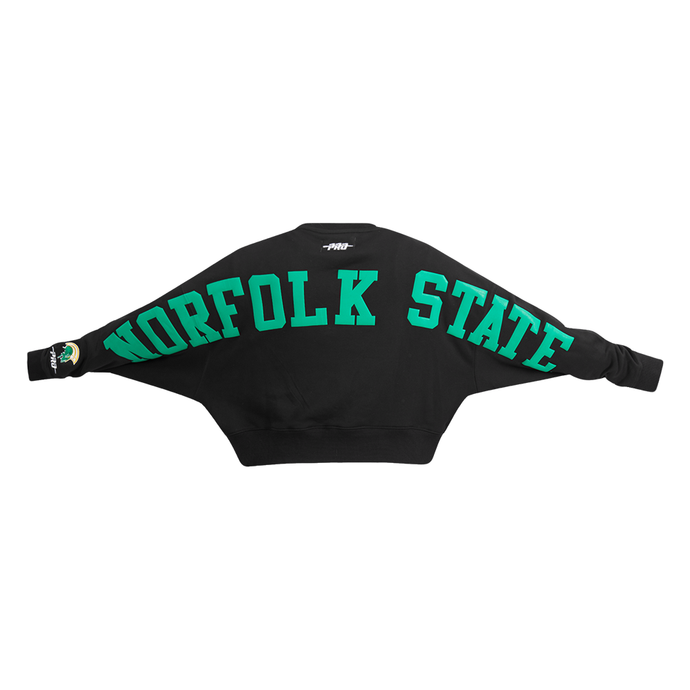 COLLEGE NORFOLK STATE UNIVERSITY WINGSPAN WOMEN'S FLC CREWNECK (BLACK) - Image 7
