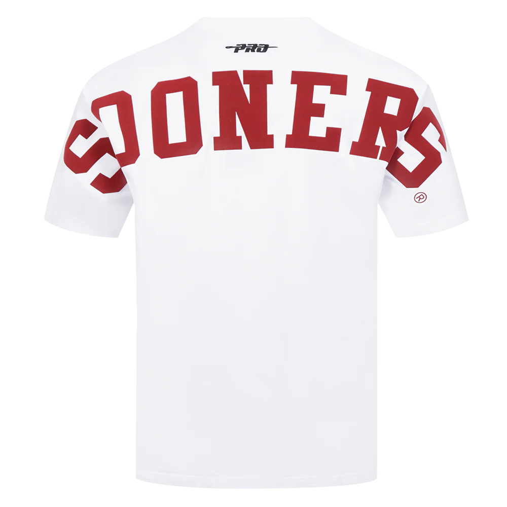 UNIVERSITY OF OKLAHOMA WINGSPAN MEN'S CJ DROP SHOULDER TEE (WHITE) - Image 5