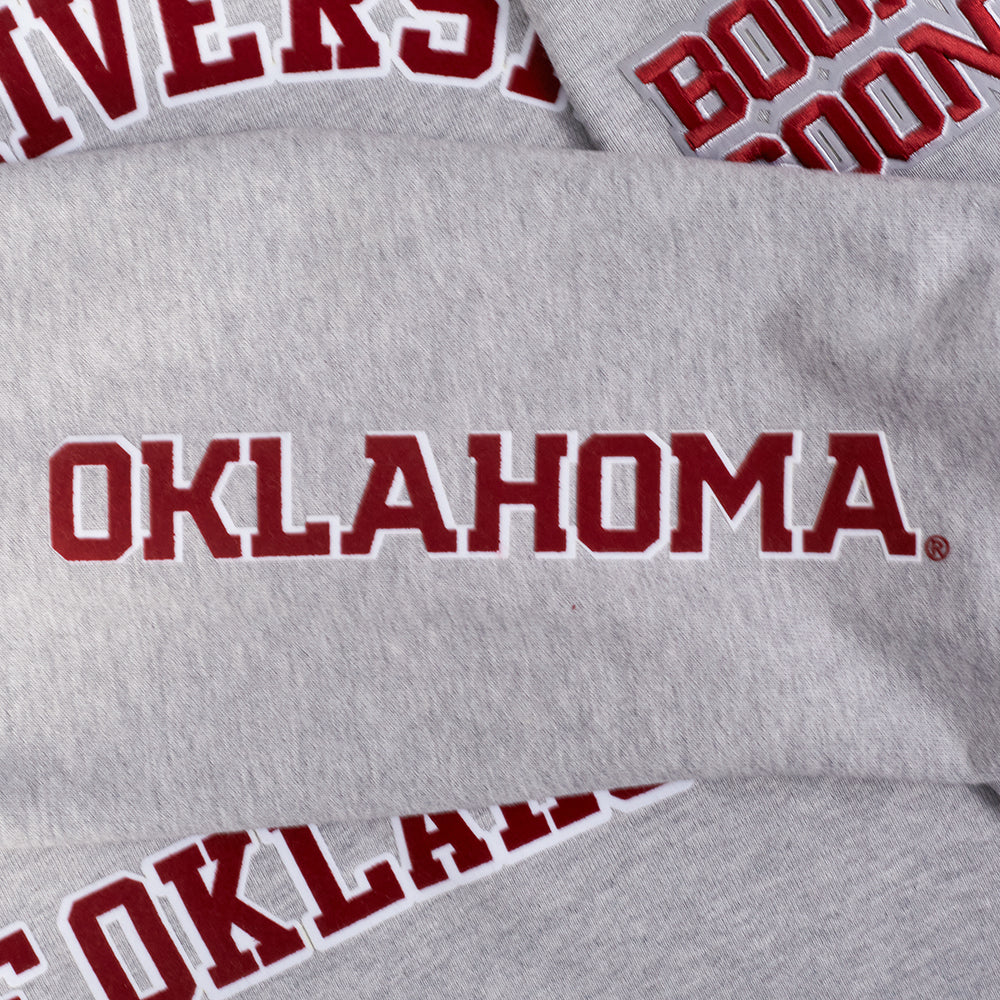 UNIVERSITY OF OKLAHOMA CLASSIC MEN'S RIB CREWNECK (HEATHER GRAY/BLACK) - Image 7