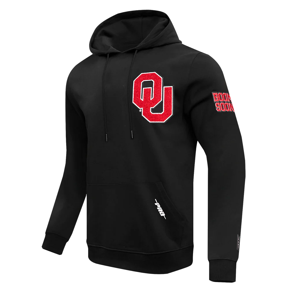 UNIVERSITY OF OKLAHOMA CLASSIC MEN'S PULLOVER HOODIE (BLACK) - Image 4