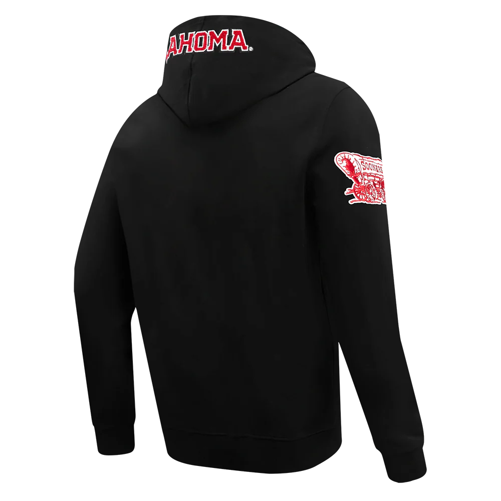 UNIVERSITY OF OKLAHOMA CLASSIC MEN'S PULLOVER HOODIE (BLACK) - Image 5
