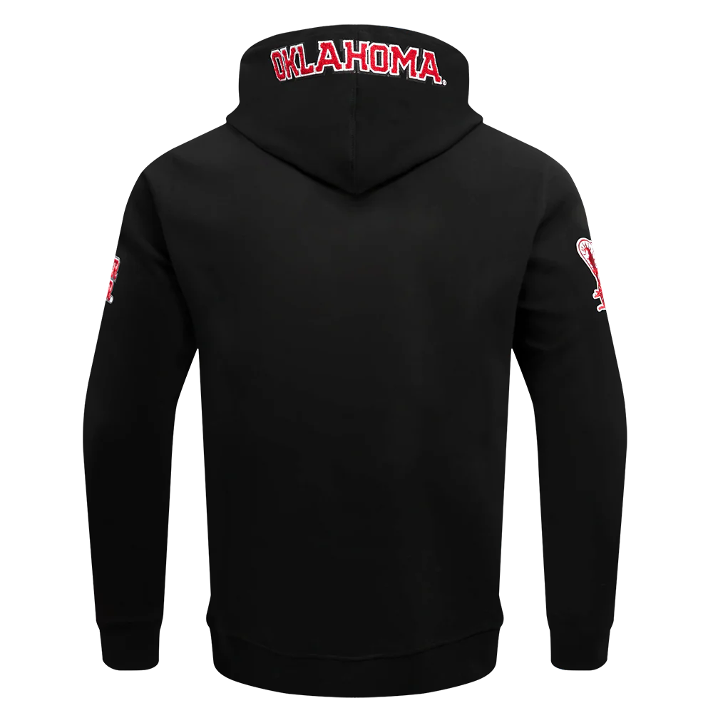 UNIVERSITY OF OKLAHOMA CLASSIC MEN'S PULLOVER HOODIE (BLACK) - Image 6