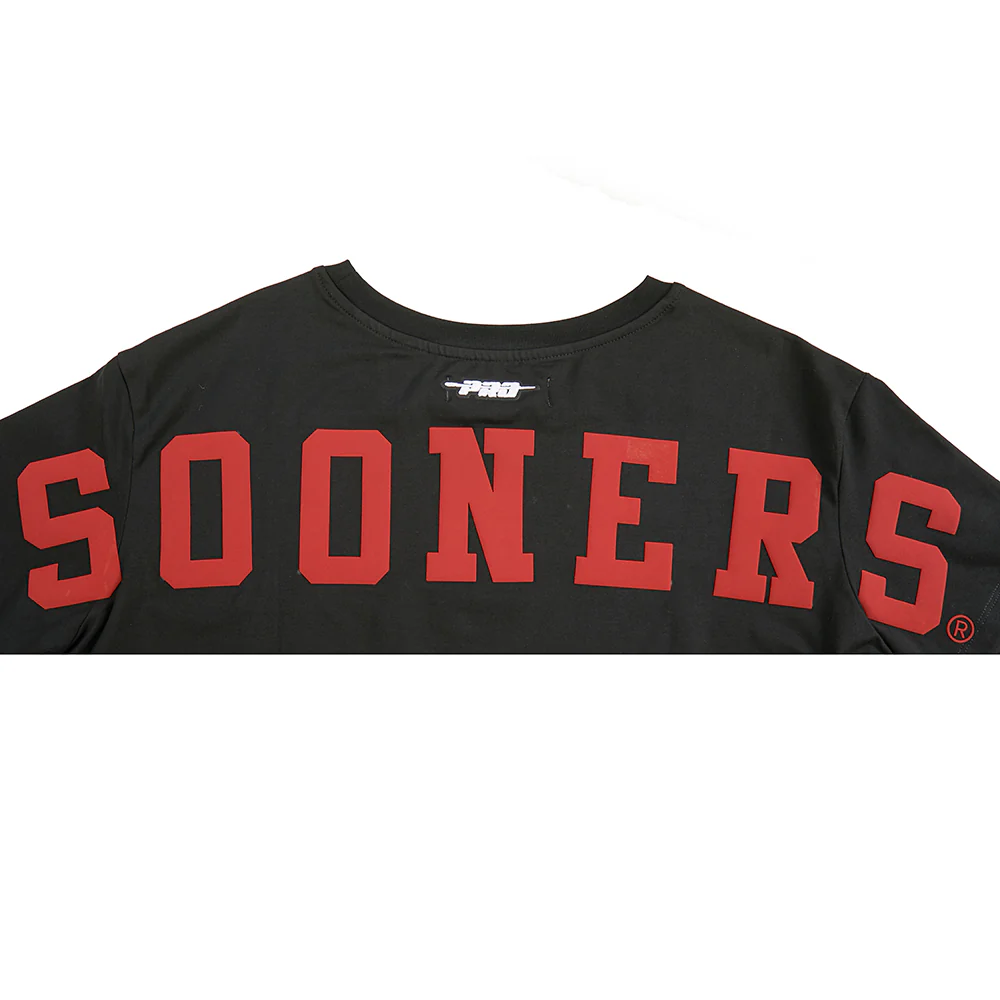 COLLEGE UNIVERSITY OF OKLAHOMA WINGSPAN WOMEN'S SJ BOXY TEE (BLACK) - Image 9