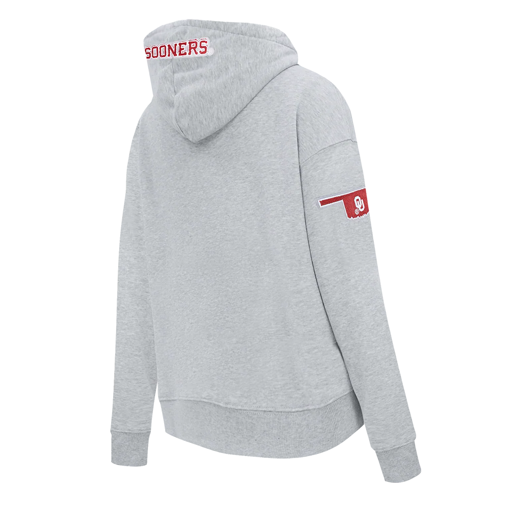 THE UNIVERSITY OF OKLAHOMA CLASSIC FLEECE PULLOVER HOODIE (HEATHER GREY) - Image 6