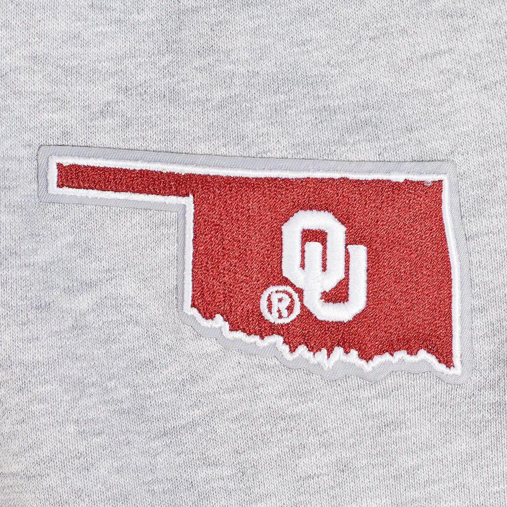 THE UNIVERSITY OF OKLAHOMA CLASSIC FLEECE PULLOVER HOODIE (HEATHER GREY) - Image 9