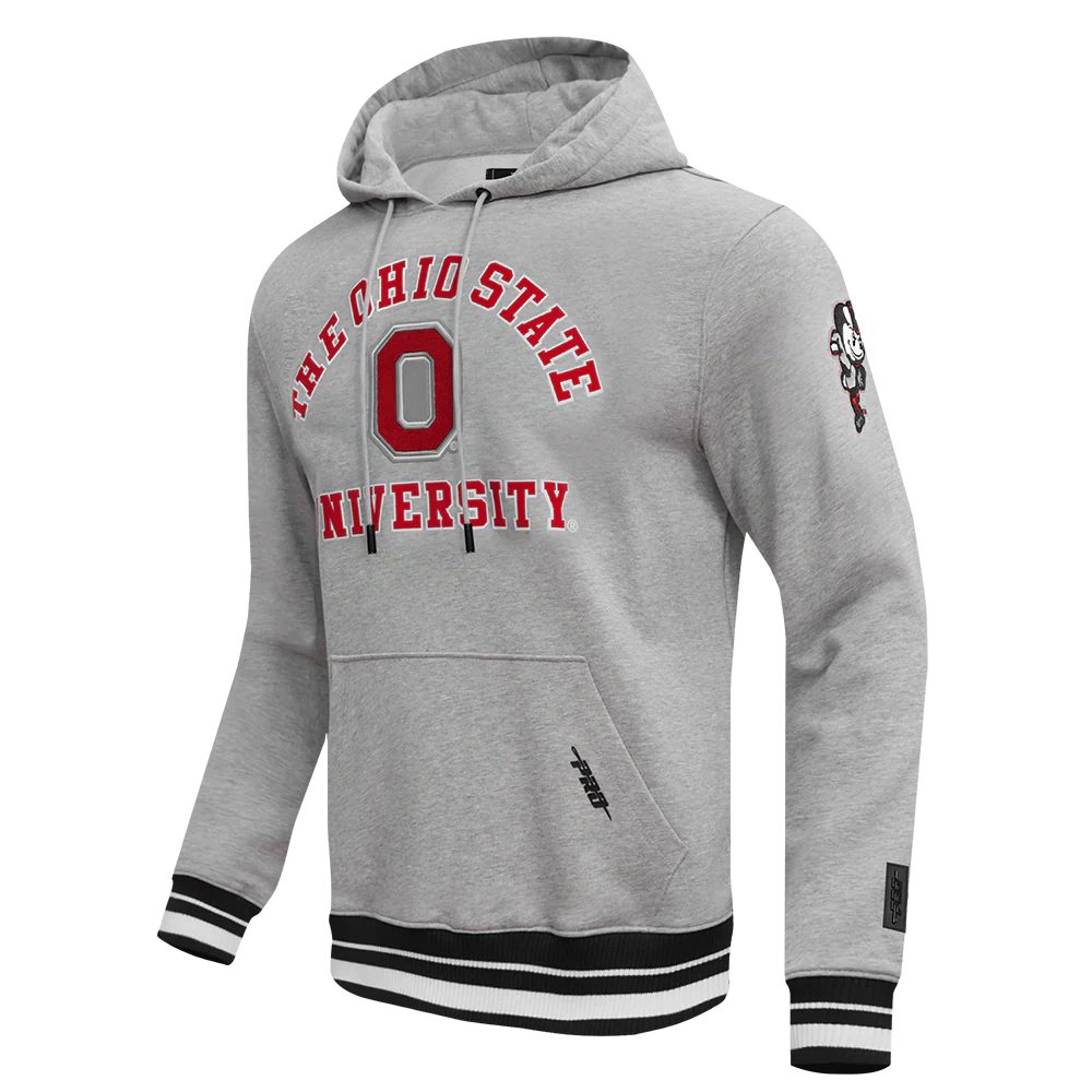 OHIO STATE UNIVERSITY CLASSIC MEN'S PULLOVER HOODIE (HEATHER GRAY/BLACK) - Image 2