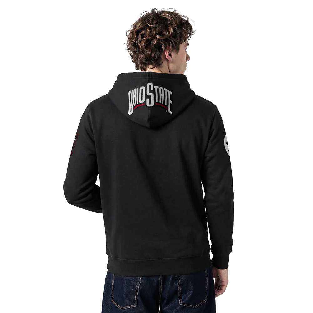 OHIO STATE UNIVERSITY CLASSIC MEN'S FULL ZIP PULLOVER HOODIE (BLACK) - Image 2