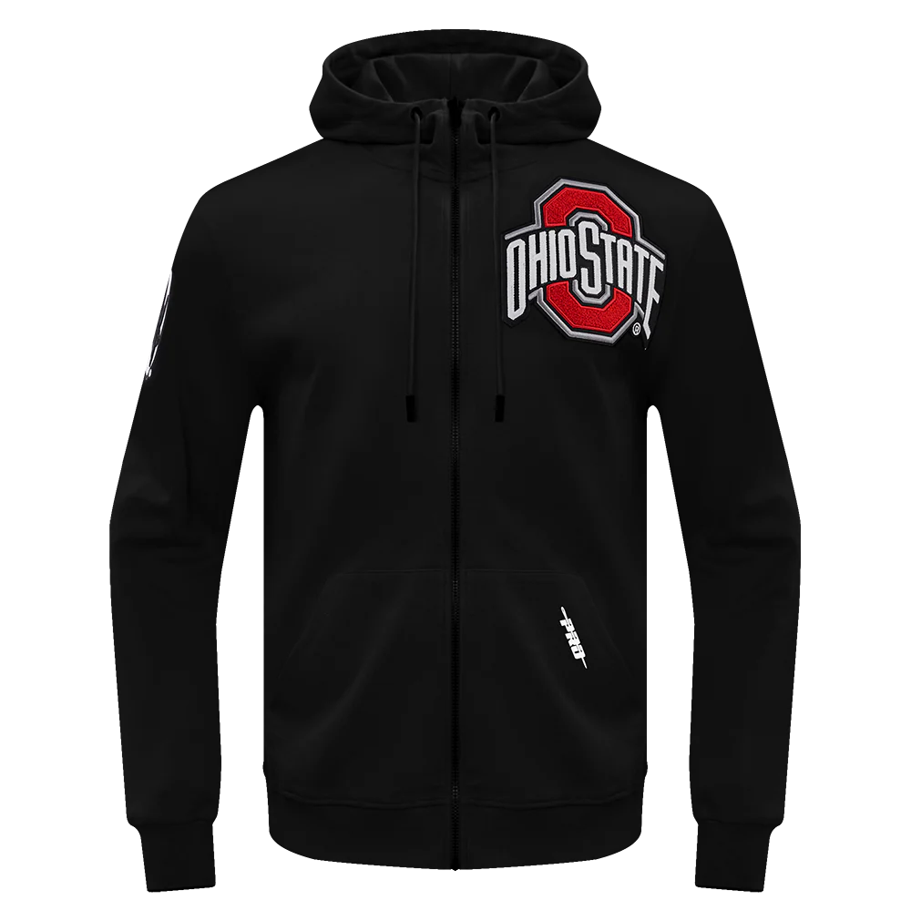 OHIO STATE UNIVERSITY CLASSIC MEN'S FULL ZIP PULLOVER HOODIE (BLACK) - Image 3