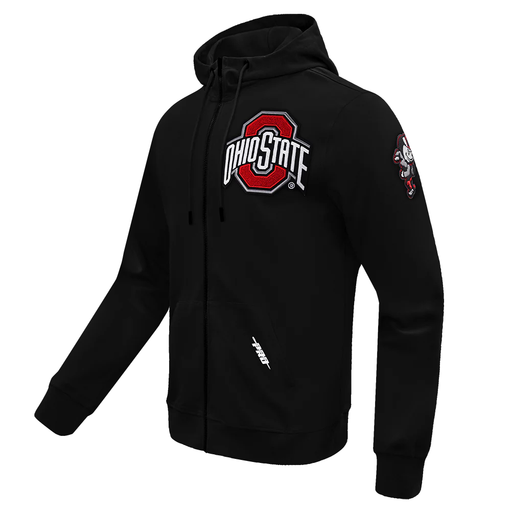 OHIO STATE UNIVERSITY CLASSIC MEN'S FULL ZIP PULLOVER HOODIE (BLACK) - Image 4