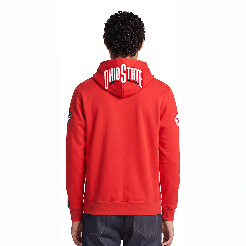 OHIO STATE UNIVERSITY CLASSIC MEN'S FULL ZIP PULLOVER HOODIE (RED) - Image 2
