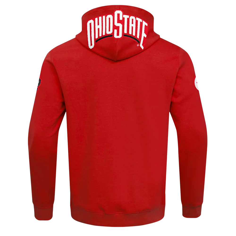 OHIO STATE UNIVERSITY CLASSIC MEN'S FULL ZIP PULLOVER HOODIE (RED) - Image 6