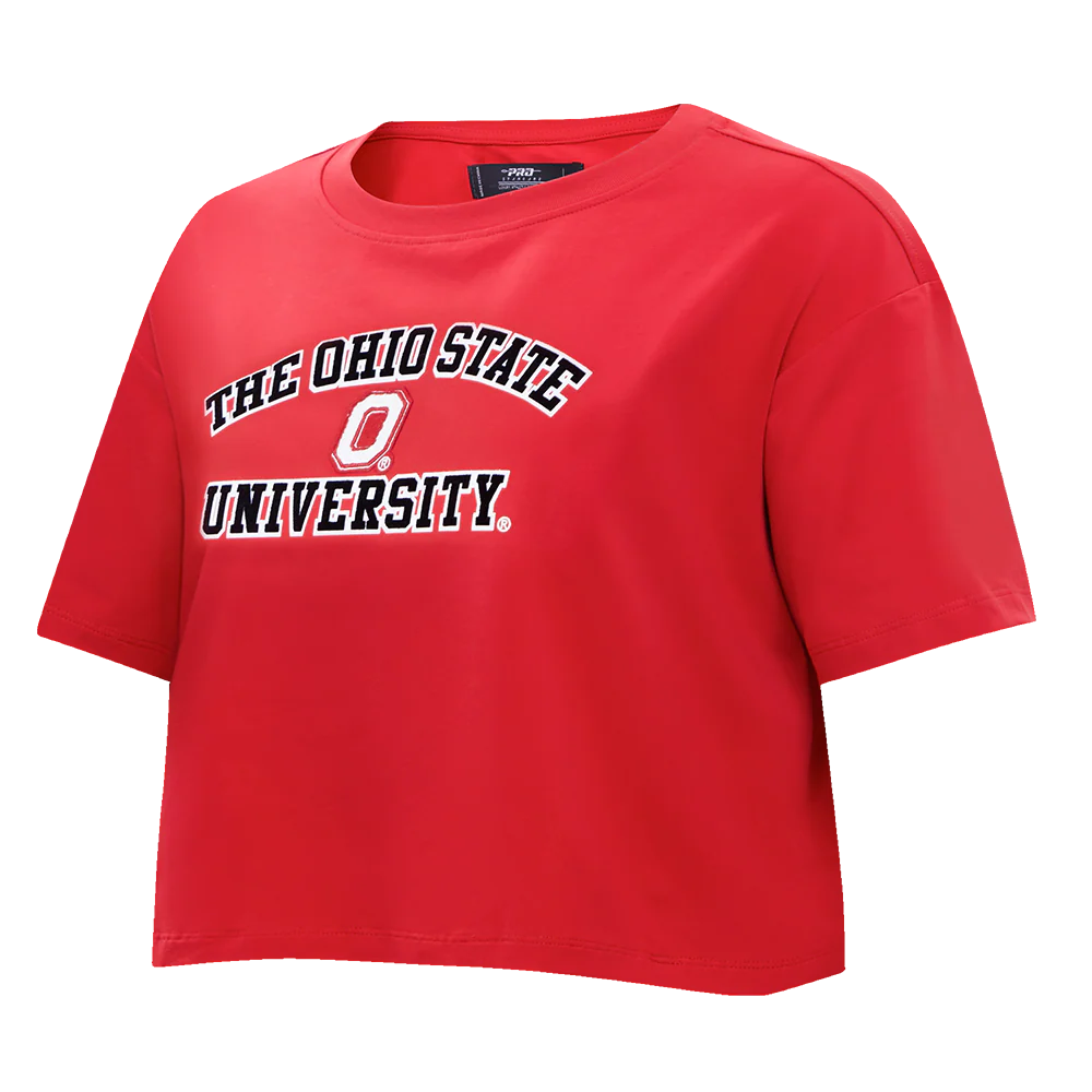 OHIO STATE UNIVERSITY CLASSIC WOMEN'S BOXY TEE (RED) - Image 4