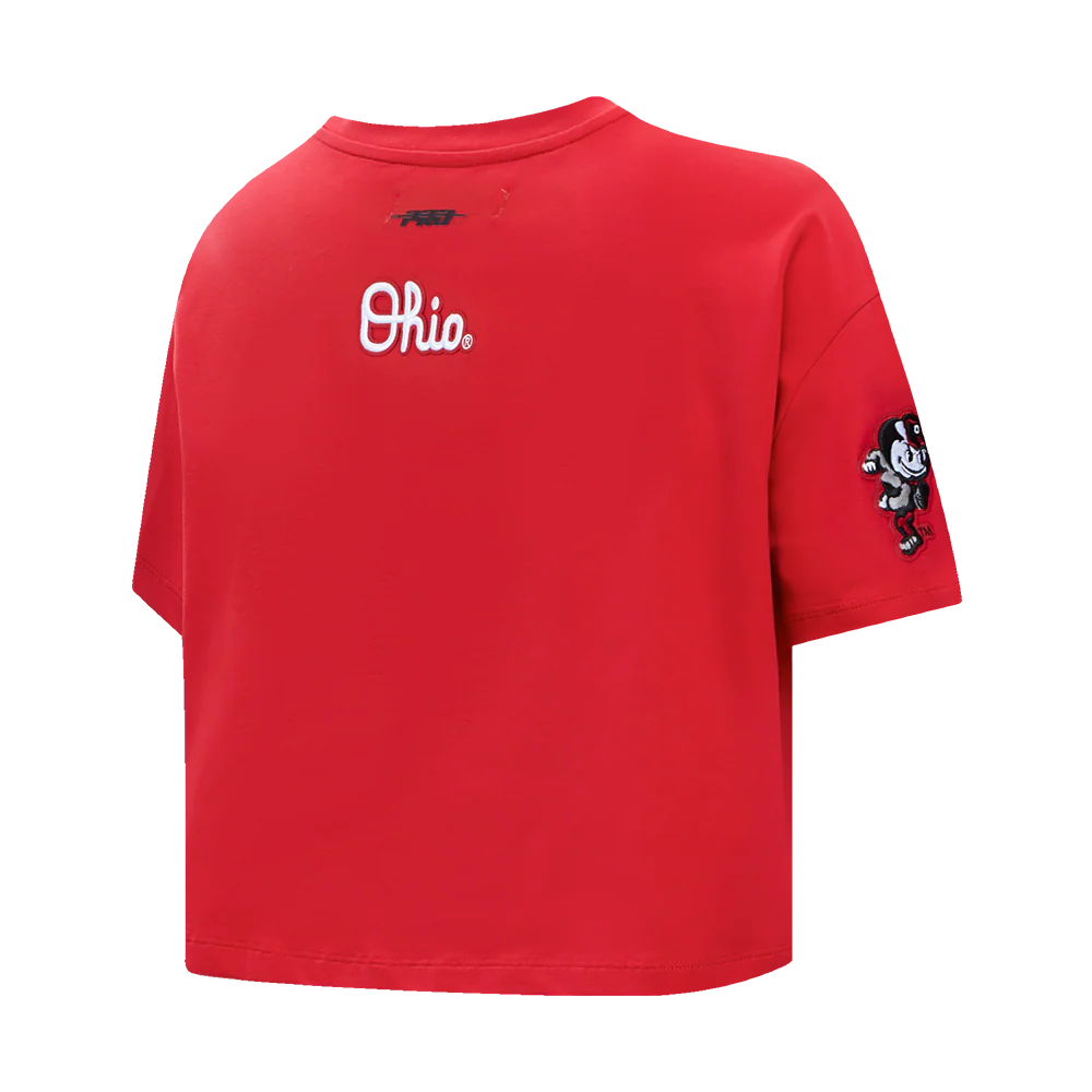 OHIO STATE UNIVERSITY CLASSIC WOMEN'S BOXY TEE (RED) - Image 5