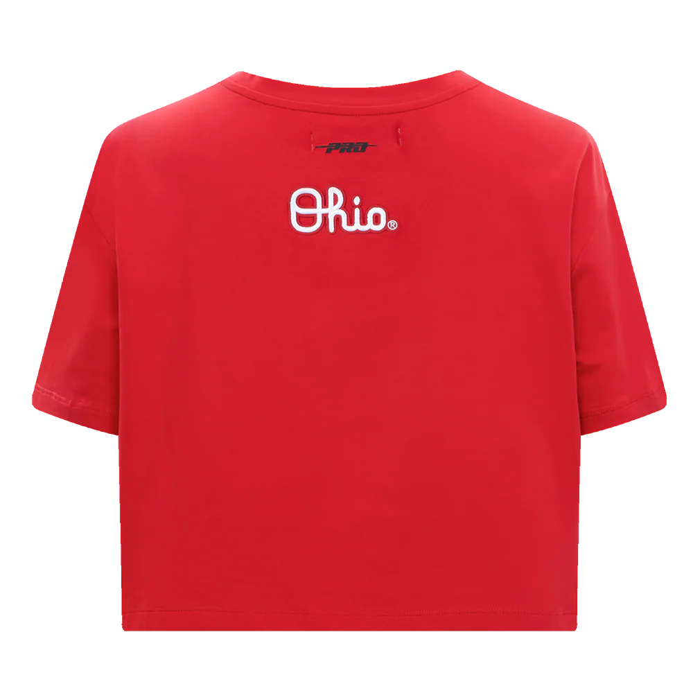 OHIO STATE UNIVERSITY CLASSIC WOMEN'S BOXY TEE (RED) - Image 6