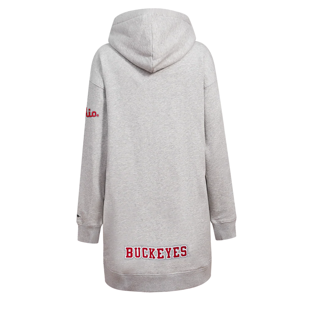 COLLEGE OHIO STATE UNIVERSITY  WOMEN'S HOODIE DRESS (HEATHER GREY) - Image 3