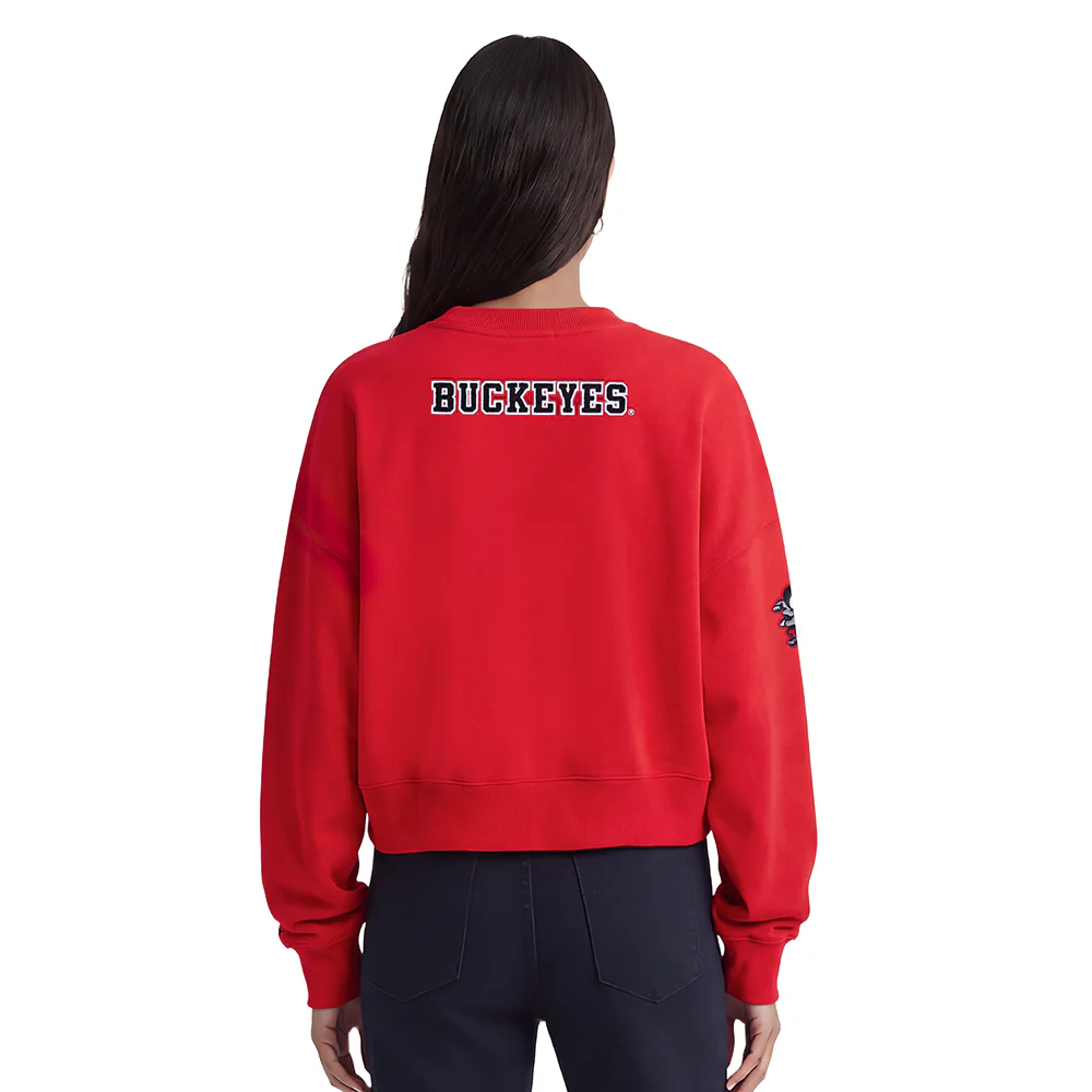 OHIO STATE UNIVERSITY CLASSIC WOMEN'S CREWNECK (RED) - Image 2