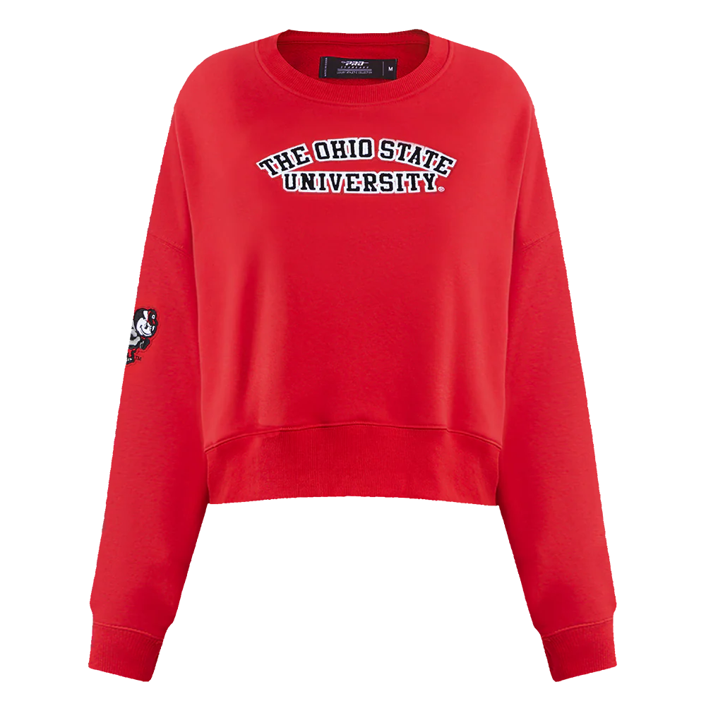 OHIO STATE UNIVERSITY CLASSIC WOMEN'S CREWNECK (RED) - Image 3